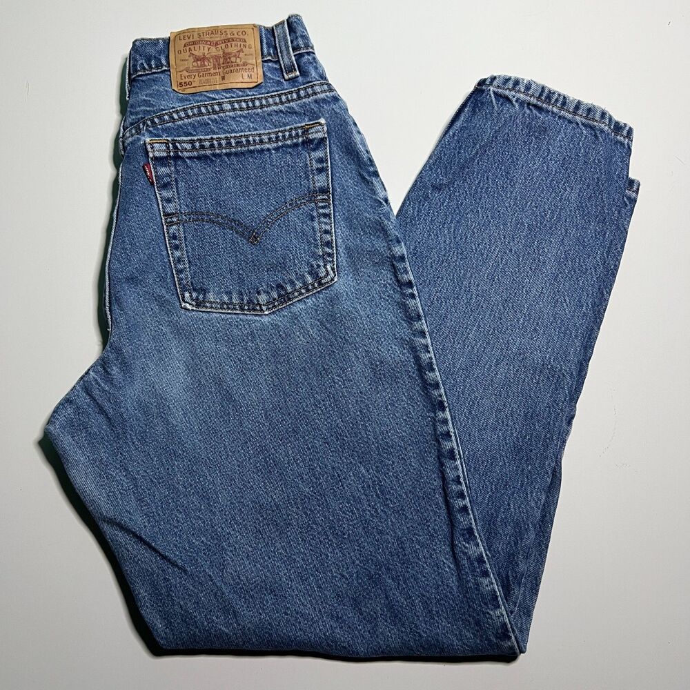 Vintage 90s Levi's 550 Mom Jeans Womens 12 Made in USA High Waist 30X30